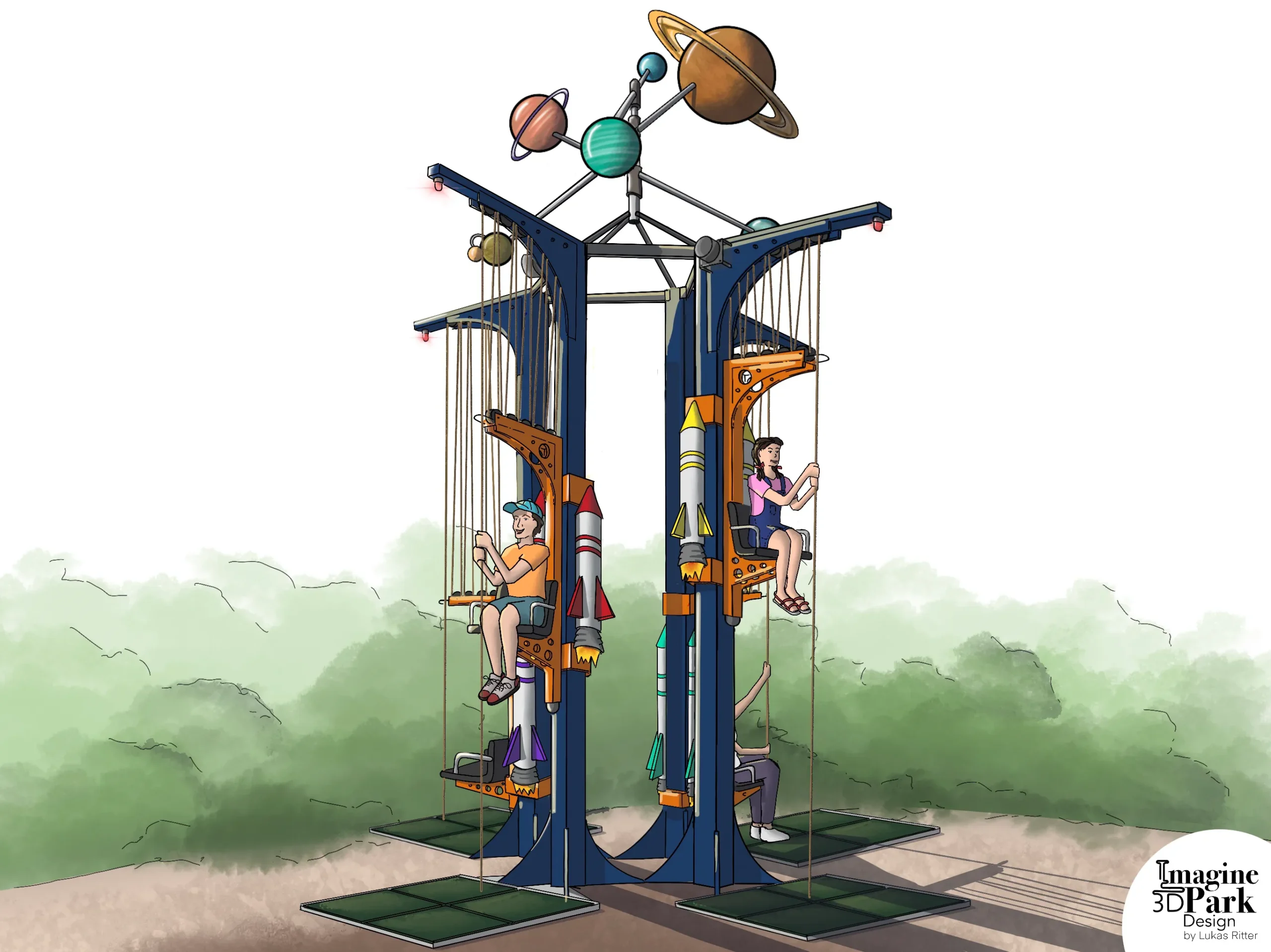 Power Tower 4er Rakete Planeten